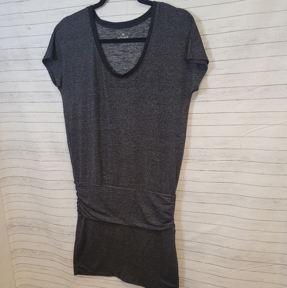 ATHLETA GRAY HIGH LOW DRESS, SZ  SMALL, CUTE & COMFY - Picture 2 of 5
